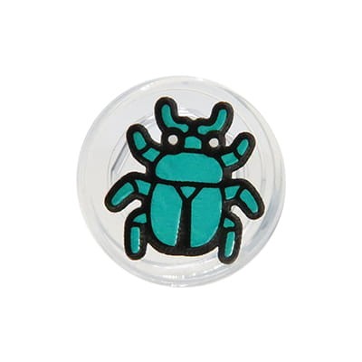 LEGO beetle / bug turquoise printed round 1x1 tile element