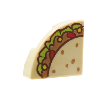 Taco toast LEGO – viande et légumes – élément alimentaire LEGO® neuf issu d’un set officiel