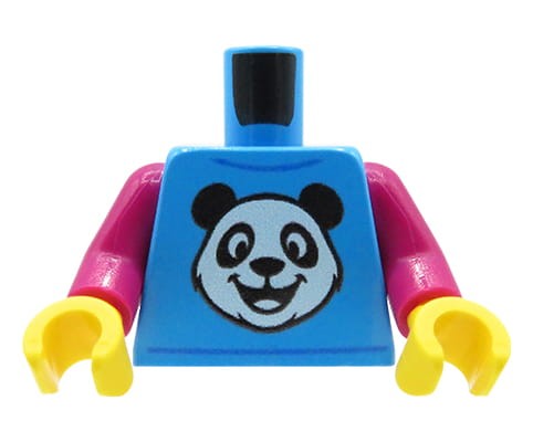 Accéder au produit Corps de figurine (t-shirt avec panda, mains jaunes) – Custom impression sur corps LEGO®