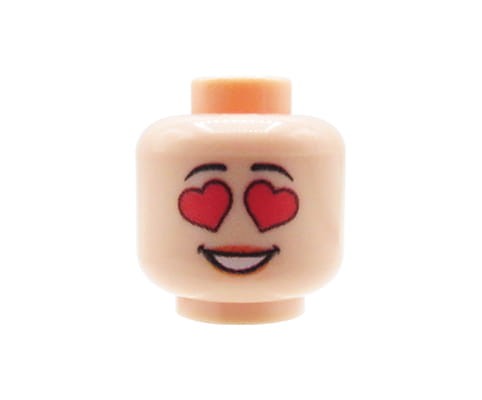 Accéder au produit Tête de figurine (féminine, yeux cœurs, couleur chair) – Custom impression sur tête LEGO®