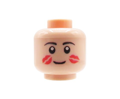 Accéder au produit Tête de figurine (masculine, bisous, couleur chair) – Custom impression sur tête LEGO®