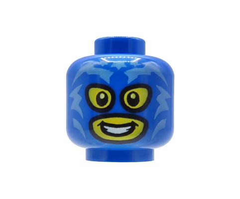 Accéder au produit Tête de minifigurine LEGO® – Cagoule bleue, visage jaune