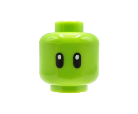 Tête de figurine LEGO® – extraterrestre / alien vert citron, avec uniquement des yeux, sans bouche