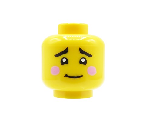 Zum Produkt LEGO® Minifiguren-Kopf – Männlich, verlegen, mit geröteten Wangen