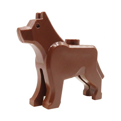 LEGO® Great Dane dog brown with long tail and upright ears animal figure