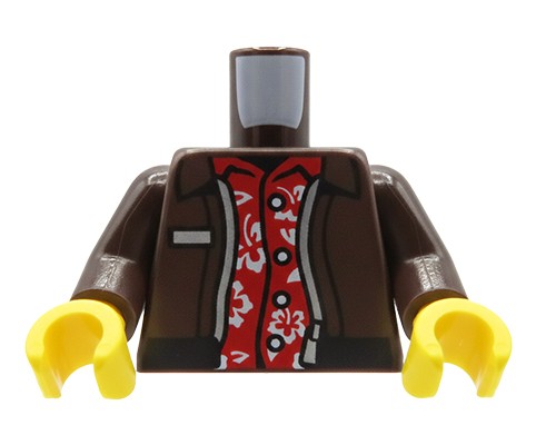 Go to product LEGO® Minifigure Torso – Dark Brown Jacket, Red Floral Shirt