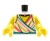 Torse de figurine LEGO®, blouse blanche sans manches pour femme avec laçage au dos, à rayures colorées