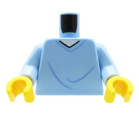 Torse de figurine LEGO®, blouse d’hôpital bleue avec lien dans le dos