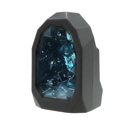 LEGO® crystal geode light blue in dark gray rock formation accessory