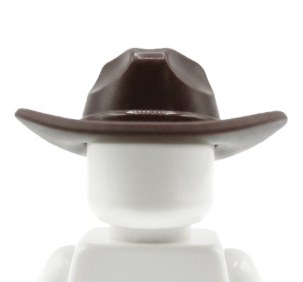 LEGO® fedora hat dark brown wide brim minifigure headgear accessory