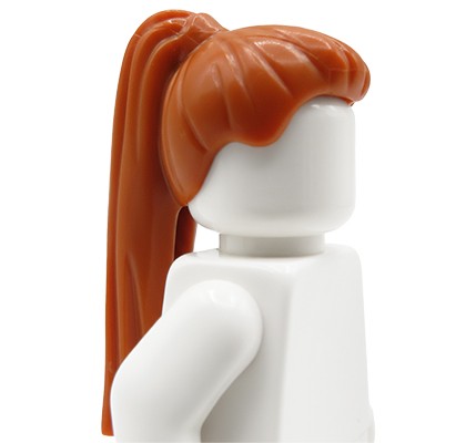 LEGO® minifigure hair female red long ponytail hairstyle accessory