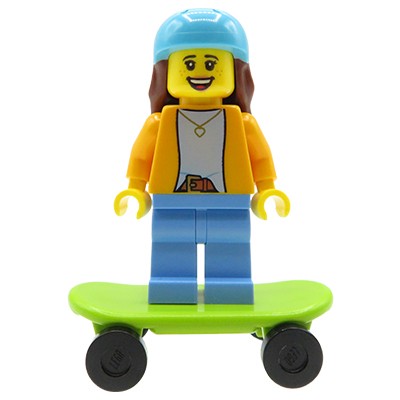 LEGO® City minifigure skater girl with skateboard