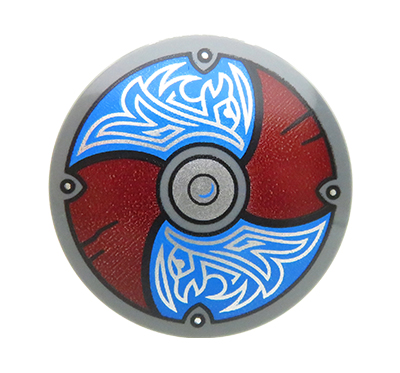 bouclier viking LEGO rond bordeaux bleu figurine accessoire