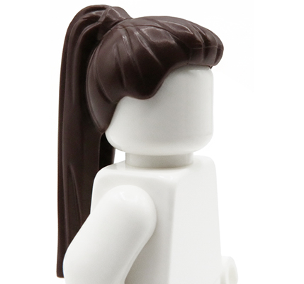 cheveux figurine LEGO femme brun fonce longue queue de cheval