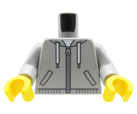 Zum Produkt Figuren-Torso (grauer Hoodie) – Custom Druck auf LEGO® Torso