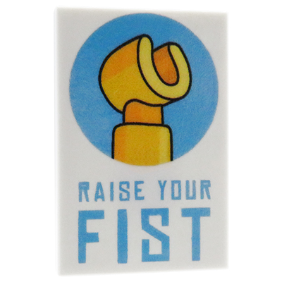 Zum Produkt Poster „Raise Your Fist“ – Custom Druck auf LEGO® Fliese (2x3)
