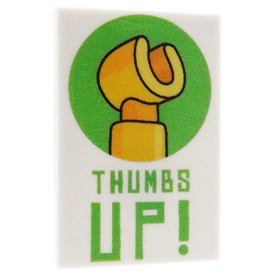 Zum Produkt Poster „Thumbs Up!“ – Custom Druck auf LEGO® Fliese (2x3)