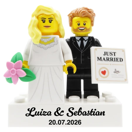 Personalisierte LEGO® Figuren Braut und Bräutigam – personalisiertes Hochzeitsgeschenk / Hochzeitsandenken für das Brautpaar