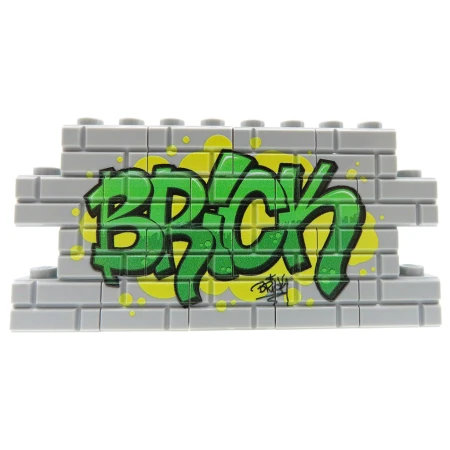 Custom LEGO bricks - Graffiti Brick (green) - custom printed 18 LEGO® bricks (gray, 1x2)  by Extra Extra Bricks