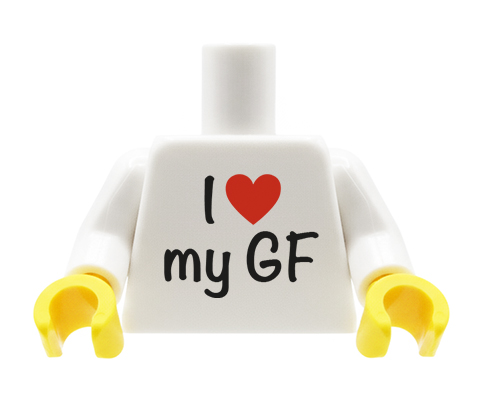 Go to product Minifigure Torso (I love my GF) – Custom Print on LEGO® Torso