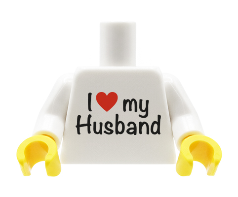 Go to product Minifigure Torso (I love my Husband) – Custom Print on LEGO® Torso