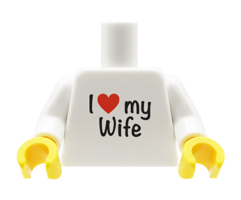 Go to product Minifigure Torso (I love my Wife) – Custom Print on LEGO® Torso