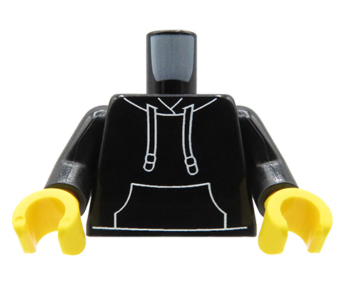 Zum Produkt Minifigur-Torso (Schwarzes Sweatshirt) – Custom-Druck auf LEGO® Torso