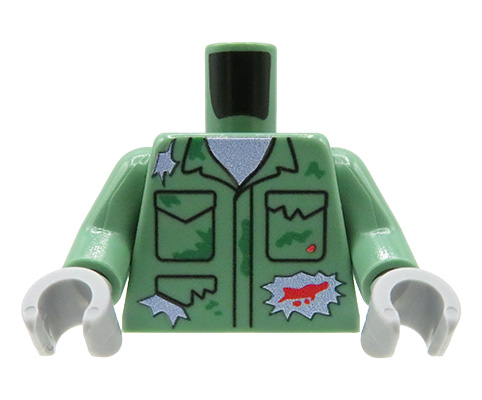 Zum Produkt Minifigur-Torso (Zombie, zerfetzte Jacke / Jumpsuit) – Custom-Druck auf LEGO® Torso