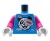 Custom LEGO torso – Zombie – colorful T-shirt with panda, rips and blood stains, grey hands