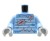 Custom LEGO torso – Zombie – blue striped sweater with rips and blood stains, grey hands