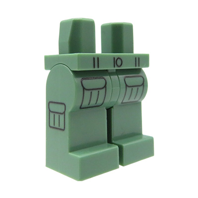 Custom LEGO Beine – grüne Cargohose mit Vorder- und Seitentaschen