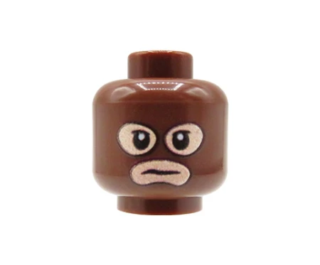 Custom LEGO head – brown balaclava, light nougat face