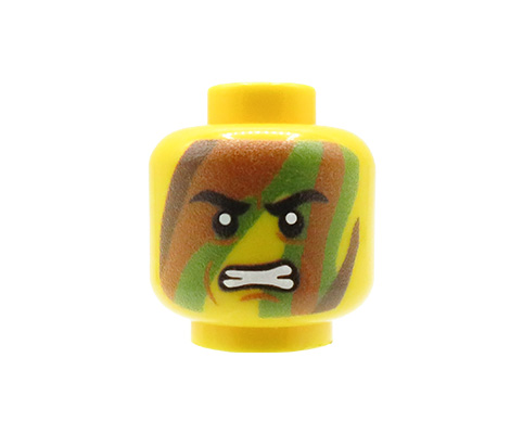 Zum Produkt Minifigur-Kopf - Tarnmuster #2 (Gelbes Gesicht) – Custom-Druck auf LEGO® Kopf