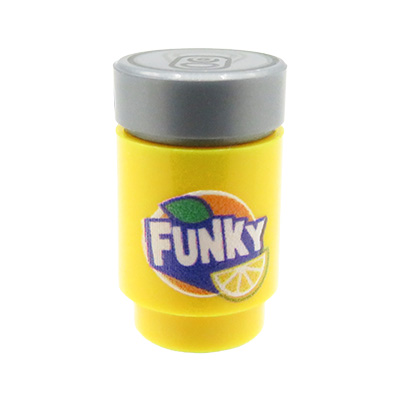 Custom LEGO drink in a yellow can