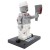 Figurka lego custom Undead Chef - kucharz zombie z tasakiem na podstawce, widok z boku