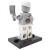 Custom LEGO Undead Chef Minifigur – Zombie-Koch mit Hackbeil auf einem Präsentationsständer, Rückansicht
