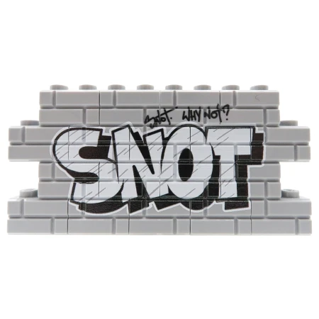 Custom LEGO bricks - Graffiti Snot (White) - custom printed 18 LEGO® bricks (gray, 1x2)  by Extra Extra Bricks