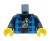 LEGO minifigure torso - dark blue checked shirt, black t-shirt with a banana print