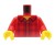 LEGO minifigure torso - red plaid flannel shirt with collar and buttons
