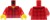 LEGO minifigure torso - red plaid flannel shirt with collar and buttons