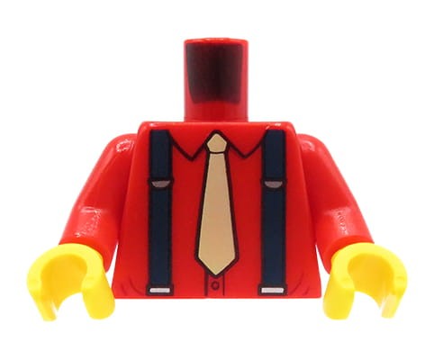 Accéder au produit Torse de figurine LEGO - chemise avec cravate, bretelles