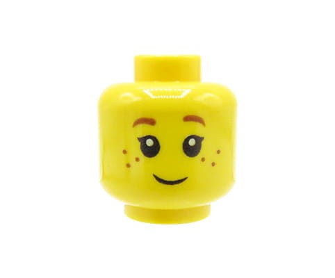Accéder au produit Tête de figurine LEGO - enfant, sourire, taches de rousseur