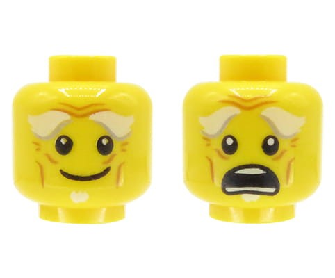 Accéder au produit Tête de figurine LEGO - homme / grand-père, sourcils blancs