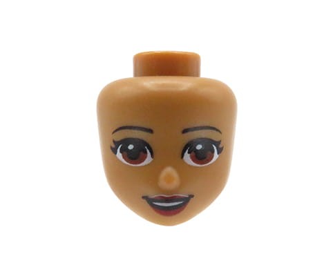 Zum Produkt LEGO Friends Minipuppenkopf – braune Augen, dunkelrote Lippen