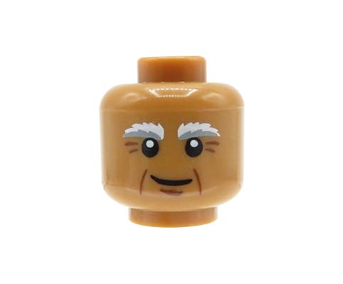 Go to product LEGO minifigure head - man / grandpa, medium nougat