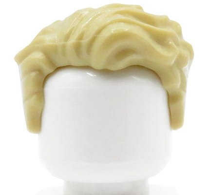 Włosy figurki LEGO męskie, blond / piaskowe, krótkie i falowane
