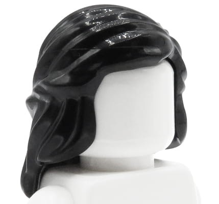 LEGO minifigure hair - female, black, long