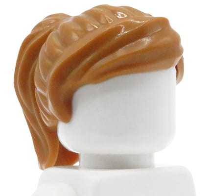LEGO minifigure hair - female, light brown / medium nougat, ponytail