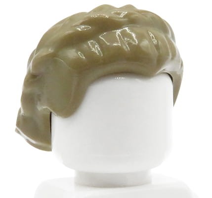 LEGO minifigure hair - female, dark blonde, braided