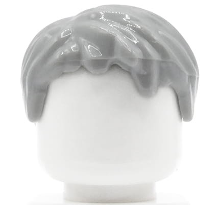 LEGO minifigure hair - man, light bluish gray, short